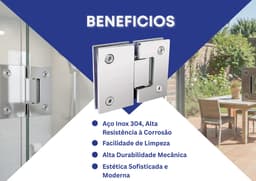 Dobradiça Porta De Vidro Aço Inox Vidro/Vidro, Semi Automático Cerrata - miniatura 2
