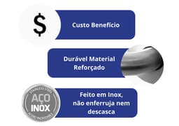 Barra Alça Apoio 50 cm Idoso Inox Escovado Deficiente Pne - miniatura 2