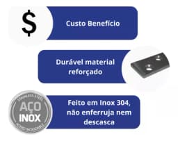 Dobradiça Pivotante Inox para Porta Com Esfera Abertura Suave Até 250kg - miniatura 3