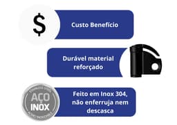 Dobradiça Sobrepor De Encaixe Rápido Preto Inox Para Porta Kit 3 Peças Cerrata - miniatura 4