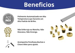 Kit Porta de Correr para Box de Banheiro 2 Metros, Inox Polido Dourado,F1 Ellegance, Sistema Deslizante - miniatura 2