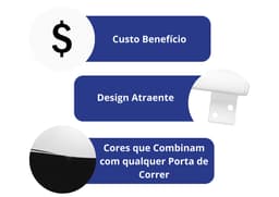 Puxador Para Porta De Correr Branco Cerrata - miniatura 2