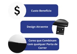 Puxador Para Porta De Correr Preto Cerrata - miniatura 3