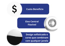 Fecho Trinco Caracol Meia Lua Japones Branco Para Janela Cerrata - miniatura 2