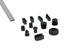 Kit Porta de Correr para Box de Banheiro 2 Metros, Inox Polido Preto,F1 Ellegance, Sistema Deslizante	 - miniatura 1