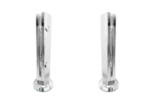 Coluna Torre Inox Guarda Corpo Pinça Sacada Piscina 40 Cm Para Vidro, Base Redonda, Acabamento Polido	