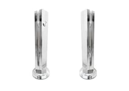 Coluna Torre Inox Guarda Corpo Pinça Sacada Piscina 30 Cm Para Vidro, Base Redonda, Acabamento Polido - miniatura 1