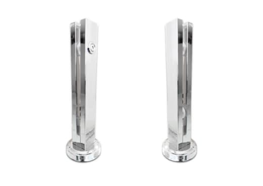 Coluna Torre Inox Guarda Corpo Pinça Sacada Piscina 30 Cm Para Vidro, Base Redonda, Acabamento Polido - imagem 1