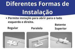Mola Aérea Hidráulica para Porta, Fechador Automático com Regulagem de Força e Velocidade, Força 1 25-45 Kgs Branca - miniatura 3