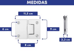 Dobradiça Porta De Vidro Aço Inox Vidro/Vidro, Semi Automático Cerrata - miniatura 4