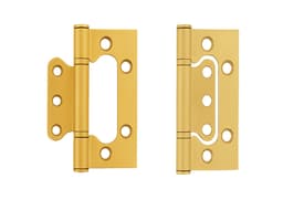 Dobradiça Sobrepor De Encaixe Rápido Dourado Inox Para Porta Kit 3 Peças Cerrata - miniatura 2