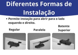 Mola Aérea Hidráulica para Porta, Fechador Automático com Regulagem de Força e Velocidade, Força 1 25-45 Kgs Preto - miniatura 3