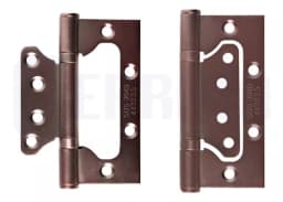 Dobradiça Sobrepor De Encaixe Rápido Cobre Envelhecido Inox Kit 3 Peças Cerrata - miniatura 2