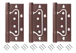 Dobradiça Sobrepor De Encaixe Rápido Cobre Envelhecido Inox Kit 3 Peças Cerrata - miniatura 1