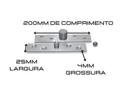 Dobradiça Pivotante Inox para Porta Com Esfera Abertura Suave Até 250kg - miniatura 2