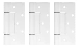 Kit 3 Und. Dobradiça Encaixe Branco Porta Alumínio Cerrata - miniatura 1