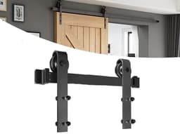 Kit Porta De Correr Roldana Aparente Preto Aço Trilho 2m Cerrata - miniatura 1