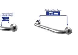 Barra Alça Apoio 72 cm Idoso Inox Escovado Deficiente Pne - miniatura 4