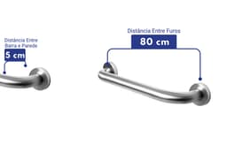 Barra Alça Apoio 80 cm Idoso Inox Escovado Deficiente Pne - miniatura 4