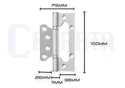 Dobradiça Sobrepor De Encaixe Rápido Inox Escovado Kit 3 Peças Cerrata - miniatura 3
