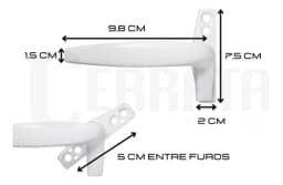 Fecho Alavanca Branco Para Janela Basculante E Maxim Ar Cerrata - miniatura 3
