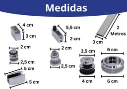Kit Porta de Correr para Box de Banheiro 2 Metros, Inox Polido,F1 Ellegance, Sistema Deslizante - miniatura 3