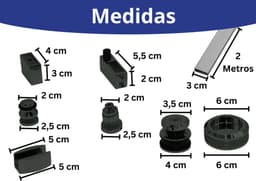 Kit Porta de Correr para Box de Banheiro 2 Metros, Inox Polido Preto,F1 Ellegance, Sistema Deslizante	 - miniatura 3