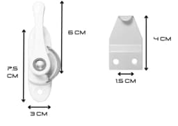 Fecho Trinco Caracol Meia Lua Japones Branco Para Janela Cerrata - miniatura 3