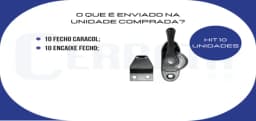 Fecho Trinco Caracol Meia Lua Japones Preto Para Janela Cerrata - miniatura 3