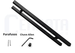 Puxador de Porta Quadrado Aço Inox 100 cm x 80 cm Duplo Entre Furos Para Portas Pivotantes, Madeira, Vidro, Alumínio e Portões Cerrata - miniatura 1