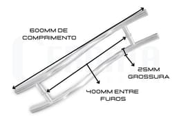 Puxador de Porta Curvo Inox 600mm(60cm) Grossura 25mm Duplo Para Portas Pivotantes, Madeira, Vidro, Alumínio e Portões - miniatura 2