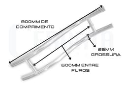 Puxador de Porta Curvo Inox 800mm(80cm) Grossura 25mm Duplo Para Portas Pivotantes, Madeira, Vidro, Alumínio e Portões - miniatura 2