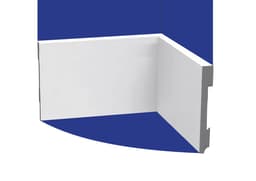 Rodapé de Poliestireno Liso Branco Altura 10 cm Reforçado Resistente à Umidade Impermeável Sustentável Cerrata - miniatura 1