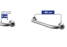 Barra Alça Apoio 40cm Idoso Inox Escovado Deficiente Pne - miniatura 4