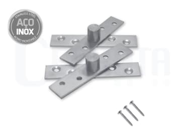 Dobradiça Pivotante Inox para porta Com Esfera Abertura Suave Até 100kg