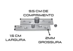 Dobradiça Pivotante Inox para porta Com Esfera Abertura Suave Até 100kg - miniatura 2