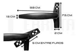 Fecho Alavanca Preto Para Janela Basculante E Maxim Ar Cerrata - miniatura 3