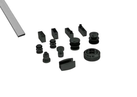 Kit Porta de Correr para Box de Banheiro 2 Metros, Inox Polido Preto,F1 Ellegance, Sistema Deslizante - imagem 1