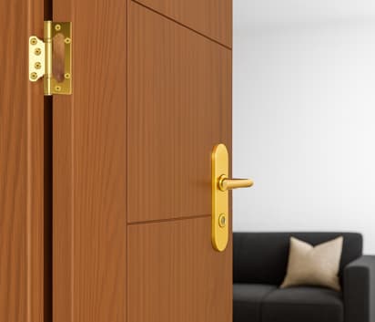 Dobradiça Sobrepor De Encaixe Rápido Dourado Inox Para Porta Kit 3 Peças Cerrata