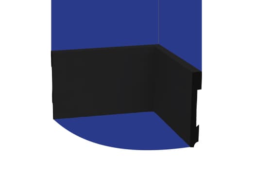 Rodapé de Poliestireno Liso Preto Altura 7 cm Reforçado Resistente à Umidade Impermeável Sustentável Cerrata